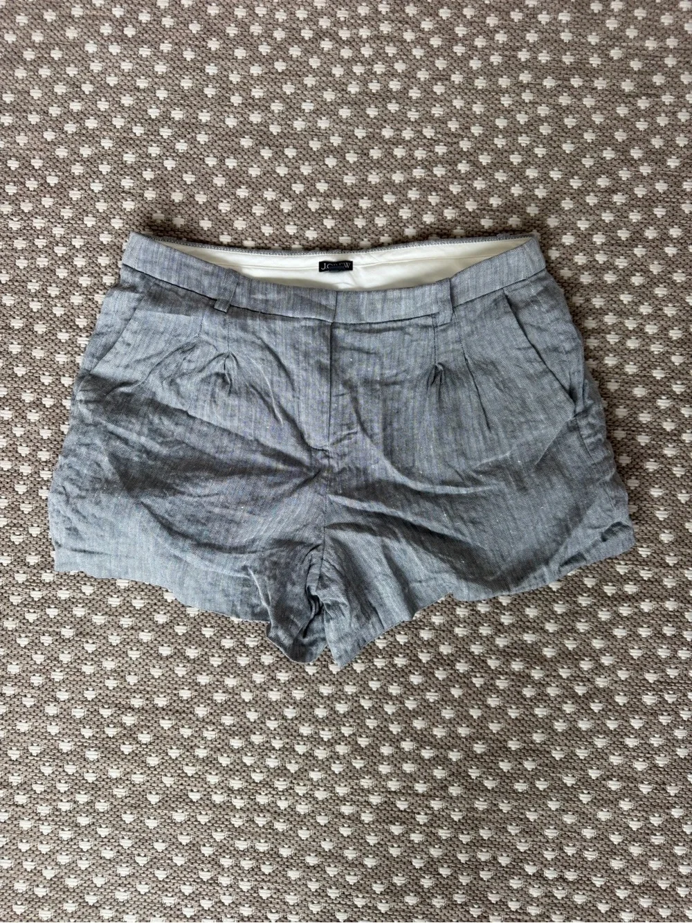 J. Crew Light Gray Linen-Blend Tailored Shorts